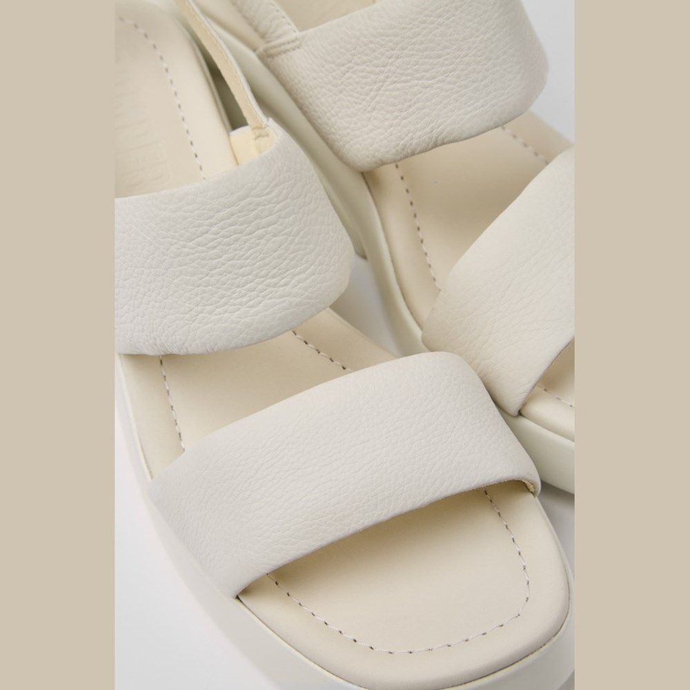 Sandales Compensées Camper Kaah Femme Blanche | CL4978652