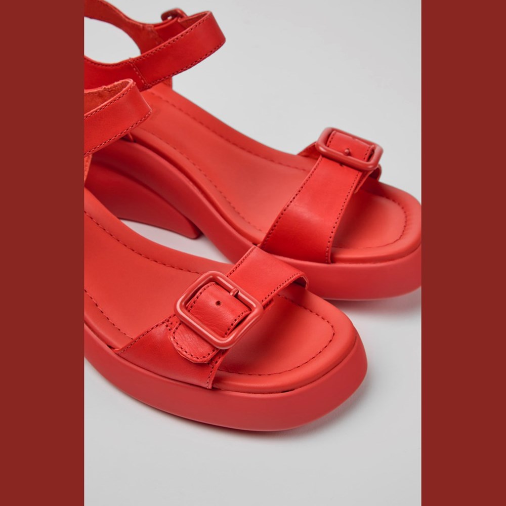 Sandales Compensées Camper Kaah Femme Rouge | BU8264507