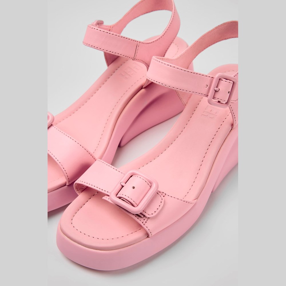 Sandales Compensées Camper Kaah Femme Rose | IK7361589