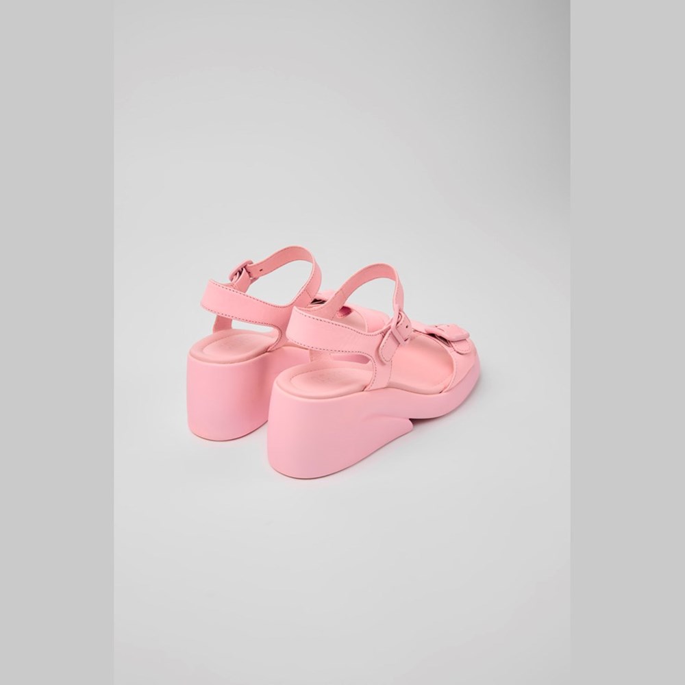 Sandales Compensées Camper Kaah Femme Rose | IK7361589