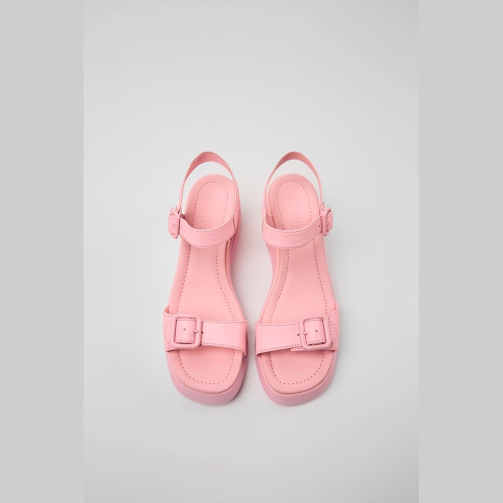 Sandales Compensées Camper Kaah Femme Rose | IK7361589