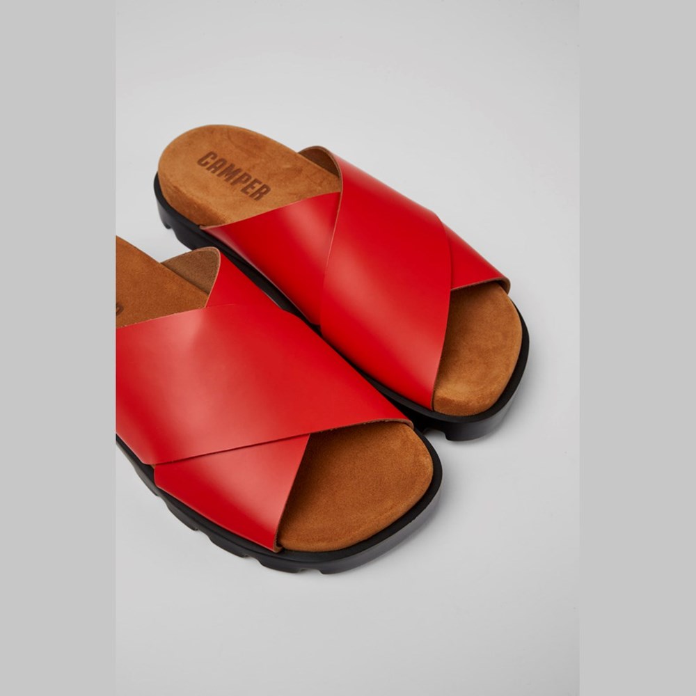 Sandales Plates Camper Brutus Femme Rouge | IJ9017824